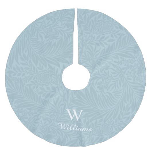 Personalisiertes Vintages Blue Larkspur Blume Must Polyester Weihnachtsbaumdecke (Vorderseite)