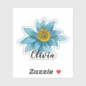 Personalisiertes Vintages Blue Lotus Blume Vinyl Aufkleber (Blatt)