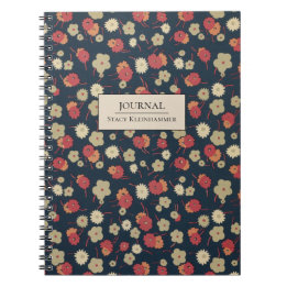 Personalisiertes Vintages BlumenNotebook der 20er  Notizblock