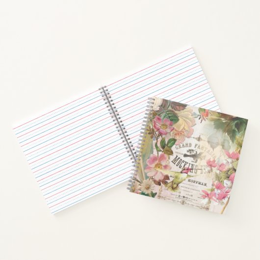 Personalisiertes Vintages Blumenschraubtier-Notebo Notizblock (Innenseite)