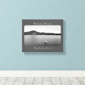 Personalisiertes Vintages Bootsdekor Grau Pontoon Leinwanddruck (Insitu (Holzboden))