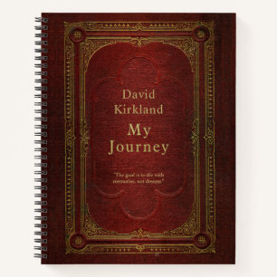 Personalisiertes Vintages Buchreisejournal Notizblock