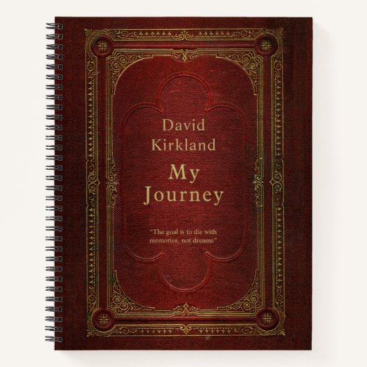 Personalisiertes Vintages Buchreisejournal Notizblock (Vorderseite)