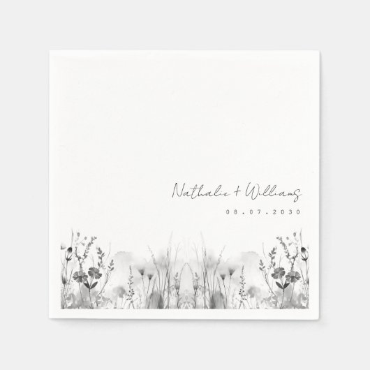 Personalisiertes Vintages Elegante Hochzeit Napkin Serviette (Vorderseite)