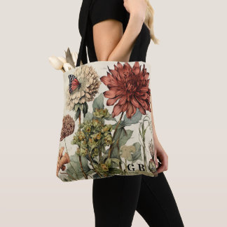 PERSONALISIERTES VINTAGES GANZES ÜBERFLORAL DRUCKE TASCHE