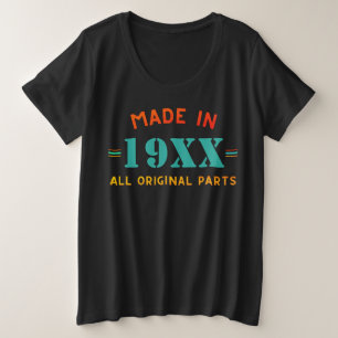 Personalisiertes Vintages Geburt Große Größe T-Shirt