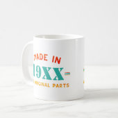 Personalisiertes Vintages Geburt Kaffeetasse (Vorderseite Links)