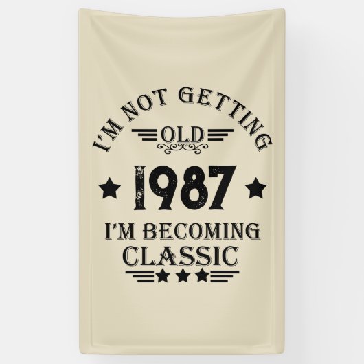 Personalisiertes Vintages Geburtstagsgeschenk Banner (Vertikal)