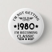 Personalisiertes Vintages Geburtstagsgeschenk Button (Vorderseite)