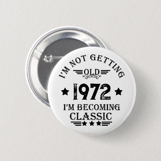 Personalisiertes Vintages Geburtstagsgeschenk Button (Vorne & Hinten)