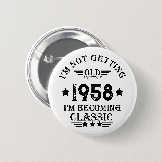 Personalisiertes Vintages Geburtstagsgeschenk Button (Vorne & Hinten)