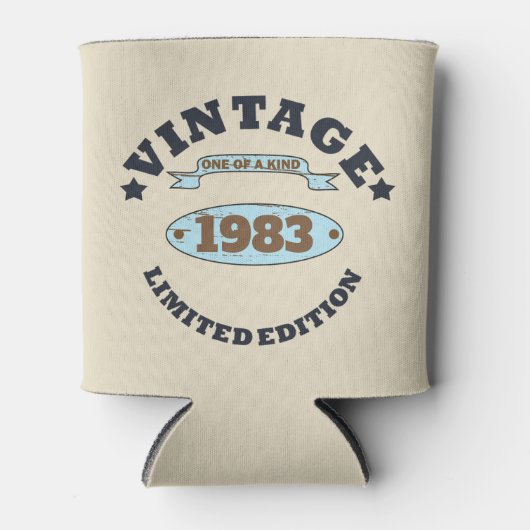 Personalisiertes Vintages Geburtstagsgeschenk Dosenkühler (Vorderseite)