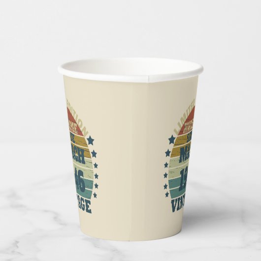 Personalisiertes Vintages Geburtstagsgeschenk Pappbecher (Rechts)