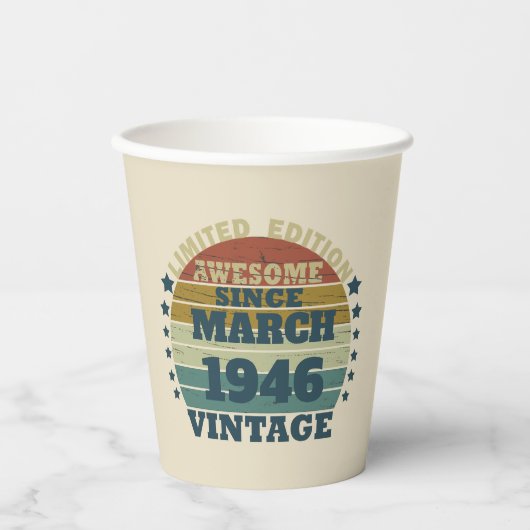 Personalisiertes Vintages Geburtstagsgeschenk Pappbecher (Vorderseite)