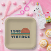 Personalisiertes Vintages Geburtstagsgeschenk Pappteller (Party)