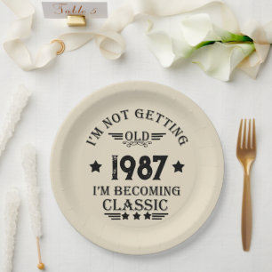 Personalisiertes Vintages Geburtstagsgeschenk Pappteller