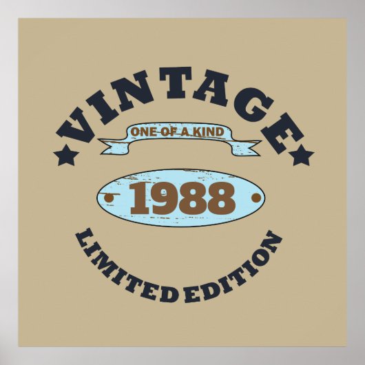 Personalisiertes Vintages Geburtstagsgeschenk Poster (Vorne)