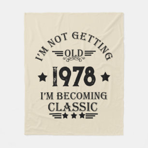 Personalisiertes Vintages Geburtstagsgeschenk schw Fleecedecke