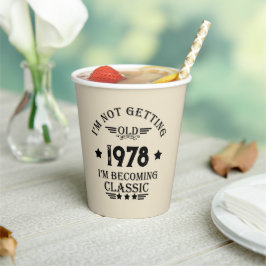 Personalisiertes Vintages Geburtstagsgeschenk schw Pappbecher