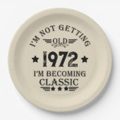 Personalisiertes Vintages Geburtstagsgeschenk schw Pappteller (Vorderseite)