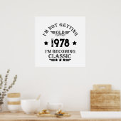 Personalisiertes Vintages Geburtstagsgeschenk schw Poster (Küche)