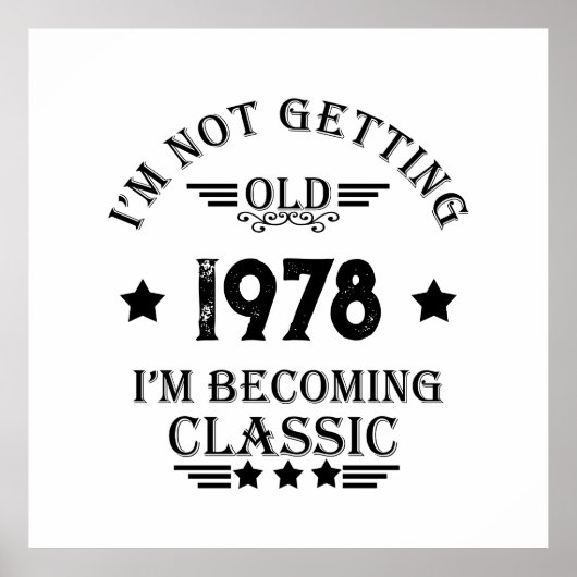 Personalisiertes Vintages Geburtstagsgeschenk schw Poster (Vorne)