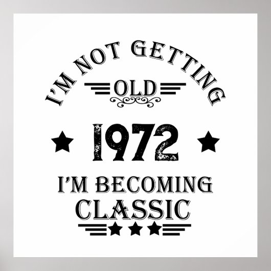 Personalisiertes Vintages Geburtstagsgeschenk schw Poster (Vorne)