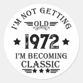 Personalisiertes Vintages Geburtstagsgeschenk schw Runder Aufkleber