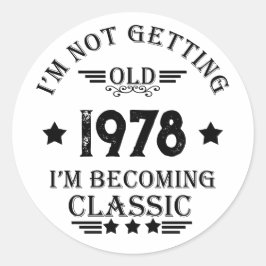 Personalisiertes Vintages Geburtstagsgeschenk schw Runder Aufkleber