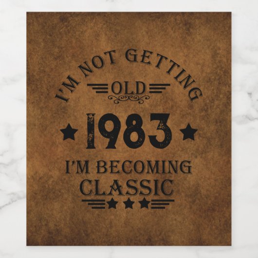 Personalisiertes Vintages Geburtstagsgeschenk Weinetikett (Einzelnes Label)