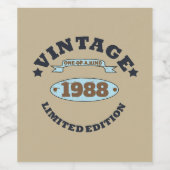 Personalisiertes Vintages Geburtstagsgeschenk Weinetikett (Einzelnes Label)