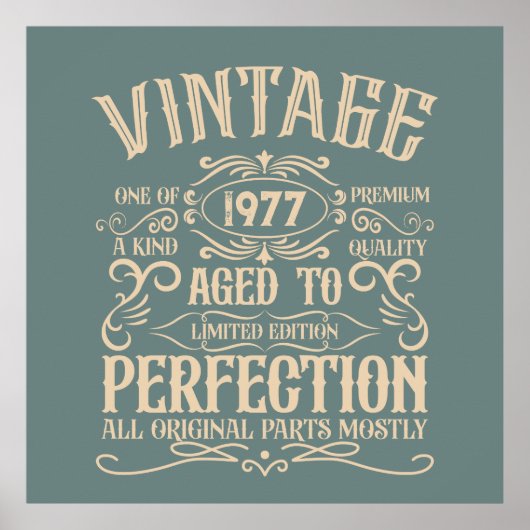 Personalisiertes Vintages Geburtstagskennzeichen Poster (Vorne)