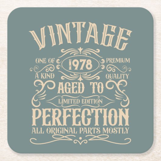 Personalisiertes Vintages Geburtstagskennzeichen Rechteckiger Pappuntersetzer (Vorderseite)