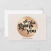 Personalisiertes Vintages Gold-Circle-Flat Vielen Dankeskarte (Vorne/Hinten)