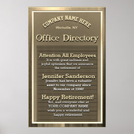 Personalisiertes Vintages Gold-Signaturübernahmege Poster