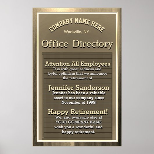 Personalisiertes Vintages Gold-Signaturübernahmege Poster (Vorne)