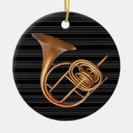 Personalisiertes Vintages Horn-Musical-Messinginst Keramik Ornament