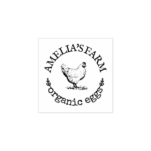 Personalisiertes Vintages Hühnereier Gummistempel (Prägung)