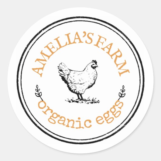 Personalisiertes Vintages Hühnereier Runder Aufkleber (Vorderseite)