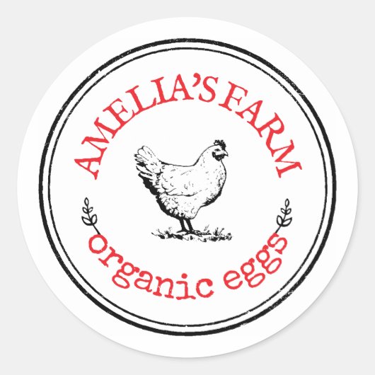 Personalisiertes Vintages Hühnereier Runder Aufkleber (Vorderseite)