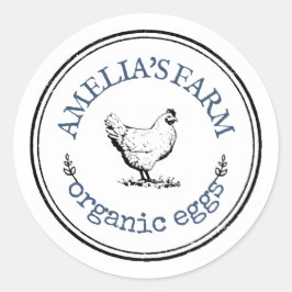 Personalisiertes Vintages Hühnereier Runder Aufkleber