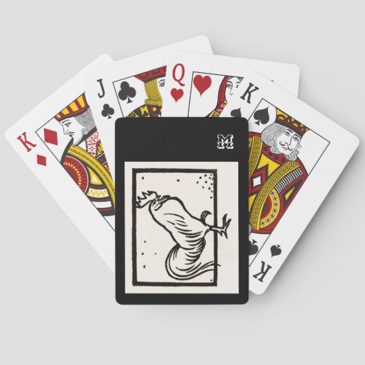 Personalisiertes Vintages Hühnerrooster Spielkarten (Rückseite)