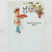 Personalisiertes Vintages Hummer-Dinner-Menü Menükarte (Vorne/Hinten)