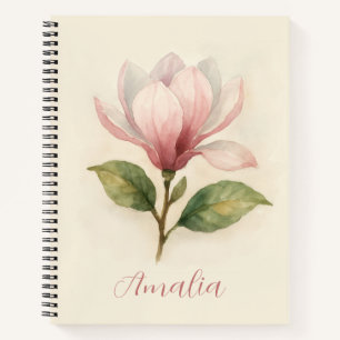Personalisiertes Vintages Magnolia Spiral Notebook Notizblock