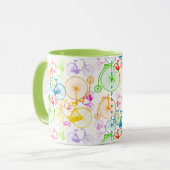 Personalisiertes Vintages Neonmuster Tasse (Vorderseite Links)