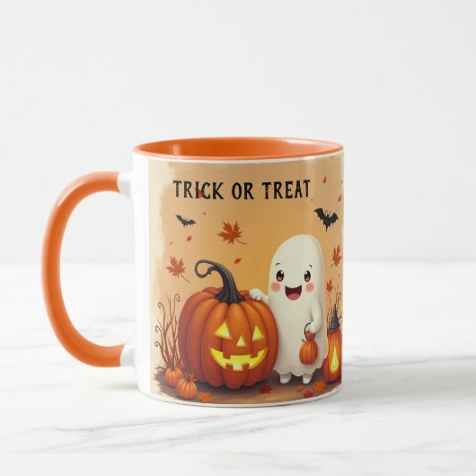 Personalisiertes Vintages Niedliches Ghost & Pumpk Tasse (Links)
