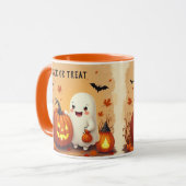 Personalisiertes Vintages Niedliches Ghost & Pumpk Tasse (Vorderseite Links)