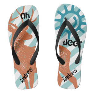 Personalisiertes Vintages Oh Deh Sun Streifen Must Badesandalen