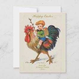 Personalisiertes Vintages Ostereier Junge Räuberin Feiertagskarte