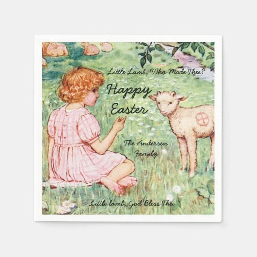 Personalisiertes Vintages Osterklumpen Serviette (Vorderseite)